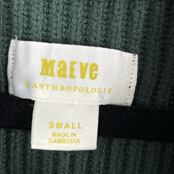 Anthropologie Maeve Easy Sweater Mock Neck Bishop Goblincore Forest Green Size S - Picture 3 of 3